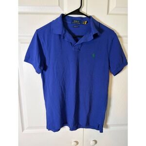 Polo Ralph Lauren Mens Custom Slim Fit Polo Shirt Royal Blue Green Pony Small S